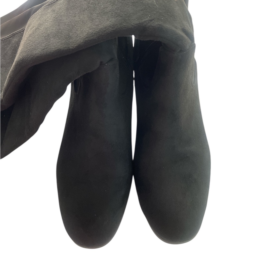 Black Knee high faux suede boots, size 7 - Picture 6 of 11
